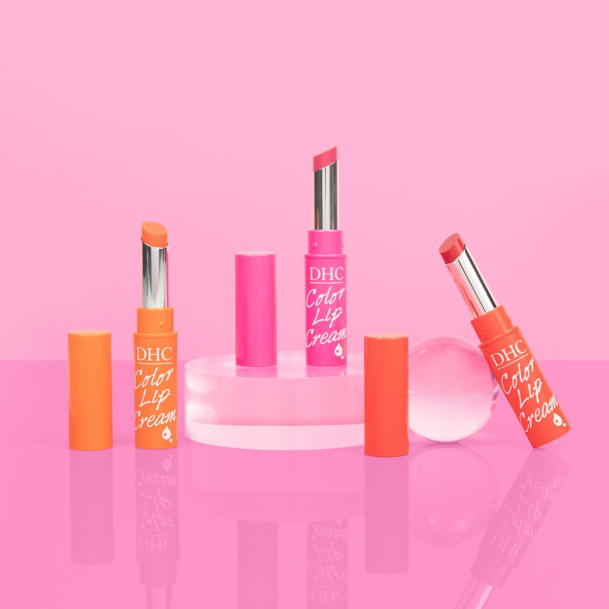 DHC Color Lip Cream 3 Pack, Red, Pink and Apricot