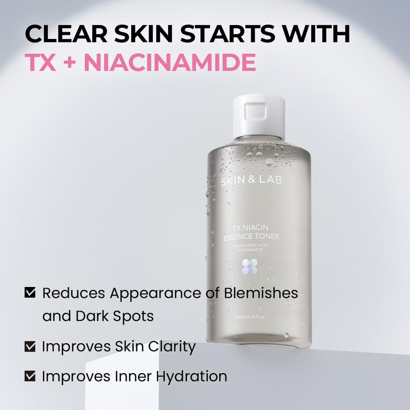 [SKIN&LAB] TX Niacin Essence Toner, 3% TXA+ 5% Niacinamide, Dark Spot Care Hydrating Facial Toner, Dark Spot Korean Skincare, lightweight, watery texture, Silicone Free, 6.76 fl. oz.