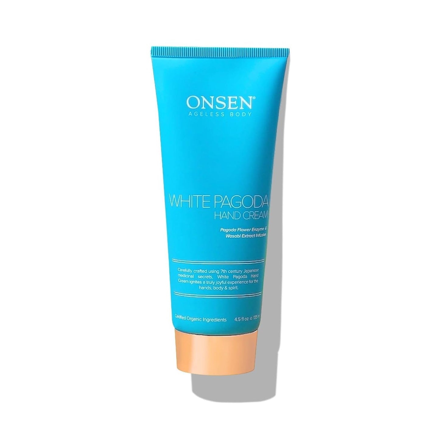 Onsen White Pagoda Hand Cream - Japanese Firming Lotion with Tsubaki, Jojoba & Squalane | Vegan 4.5 oz