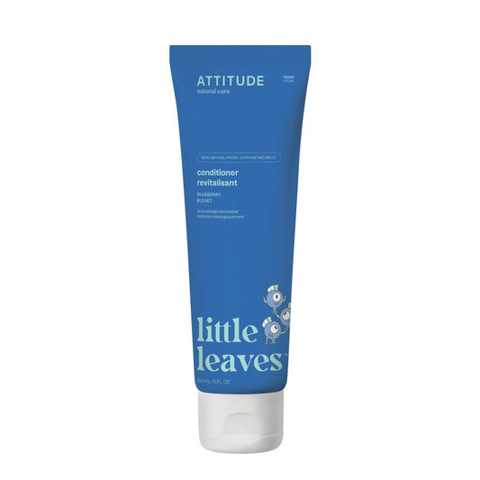 ATTITUDE Hair Conditioner for Kids, Dermatologically Tested Products, Plant- and Mineral-Based Detangler, Vegan, Blueberry, 8 Fl Oz