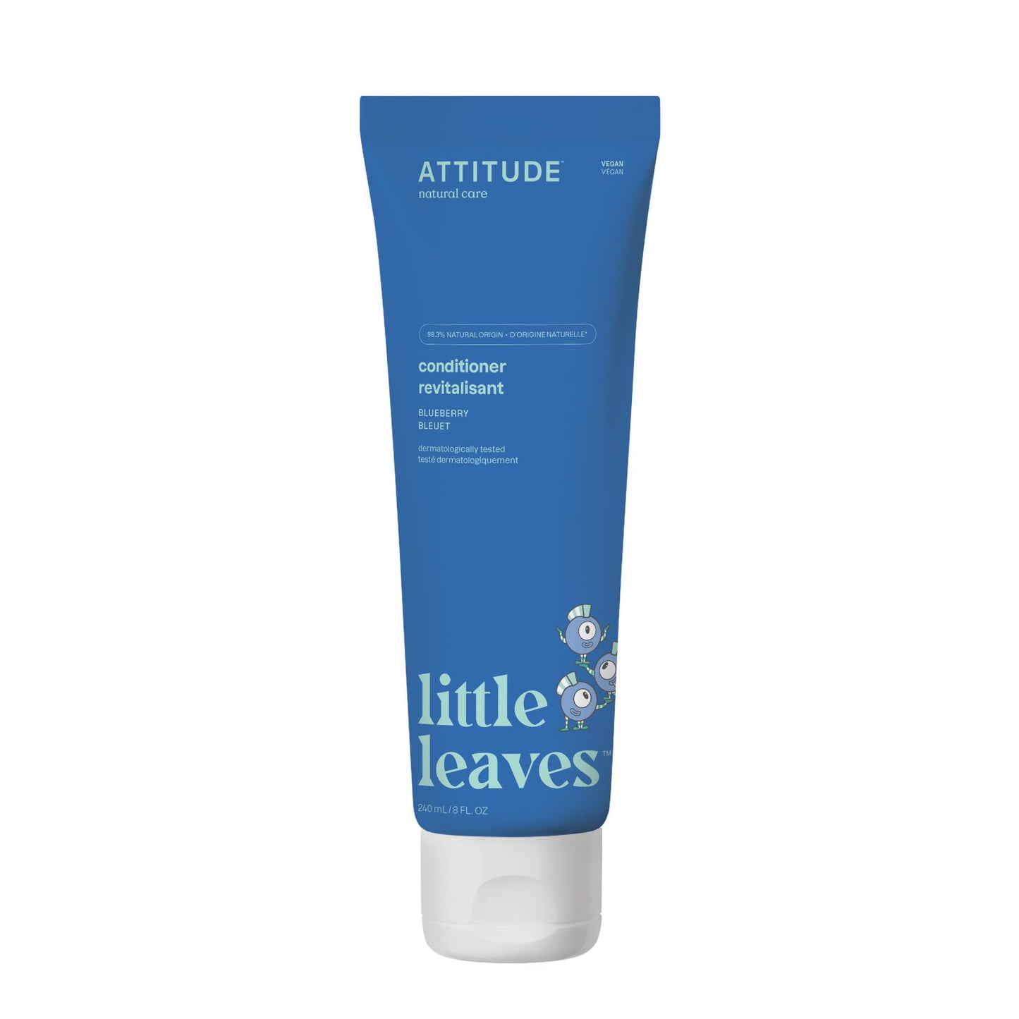 ATTITUDE Kids Conditioner, Gentle Detangling Conditioner, Moisturizing & Softening for Tangles & Knots, Plant-Based, Vegan, Blueberry Scent, 8 Fl Oz