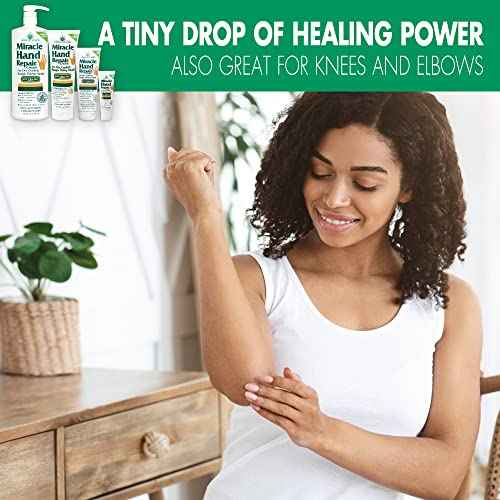 Miracle Hand Repair Cream for Dry Cracked Hands 1 oz Best Healing Hand Cream with 60% Aloe Vera - Non-Greasy Moisturizer for Working Hands - Fast Absorbing Lotion for Extremely Dry Skin (3-Pack)
