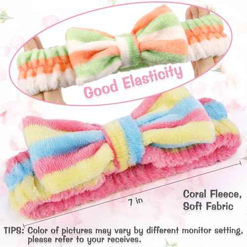 6 Pack Spa Headband for Women Makeup Skincare Headband Soft Coral Fleece Bow Hairband Goody Bag Stuffers Party Favors Christmas Stocking Stuffers for Woman Adult Teen Spa Gifts For Women Gifts Basket