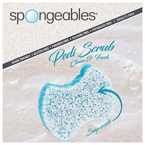 Spongables Pedi Scrub Foot Exfoliating 5+ Wash Travel Sponge, Clean & Fresh, 1 Count
