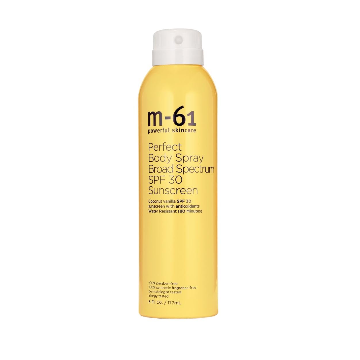 m-61 Sunscreen Spray SPF 30 - Lightweight Clear Mist, No White Cast | Continuous Non-Aerosol Spray | Water Resistant (80 Minutes) | Formulated With Vitamin E & Aloe | Made in USA - 6 Fl Oz
