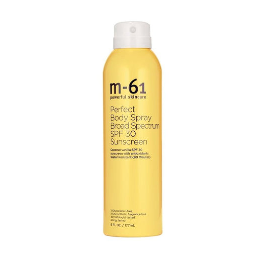 m-61 Sunscreen Spray SPF 30 - Lightweight Clear Mist, No White Cast | Continuous Non-Aerosol Spray | Water Resistant (80 Minutes) | Formulated With Vitamin E & Aloe | Made in USA - 6 Fl Oz
