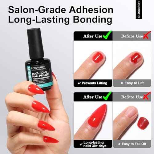 Nail Dehydrator & Acid-Free Primer for Acrylic & UV Gel Polish (All Gel Types), with Chrome Powder & Tool. HEMA-Free, No Burn, No Lift, Quick Air Dry, Low Irritant, Salon & Home DIY Nail Use, 2X15mL