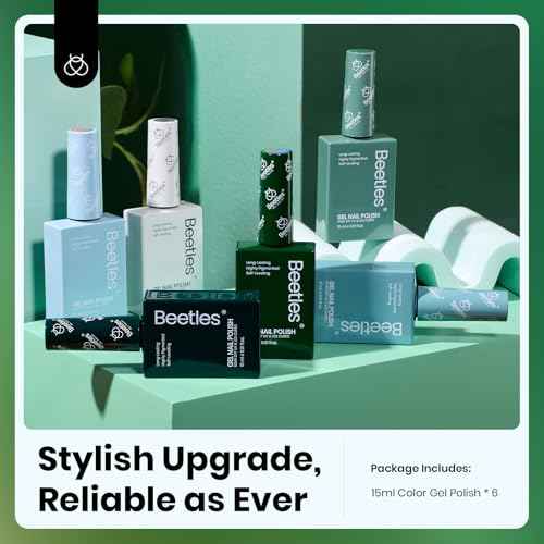 Beetles Fall Gel Nail Polish Set, 6 Colors 15ML Green Gel Nail Polish Kit Winter Nails Misty Gray Dark Green Baby Blue Full Size Nail Gel Polish Soak Off UV Lamp DIY Manicure Salon Gifts for Women