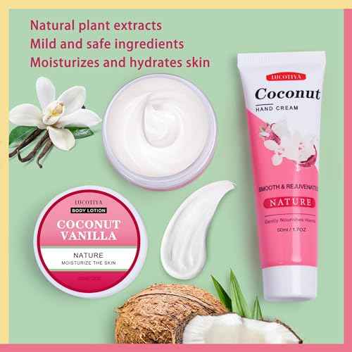 Gifts for Women,Birthday Gifts Friendship Gifts for Women,Travel Size Coconut Vanilla Spa Gifts for Her Mom Sister Friends,Unique Gift Set Ideas for Woman