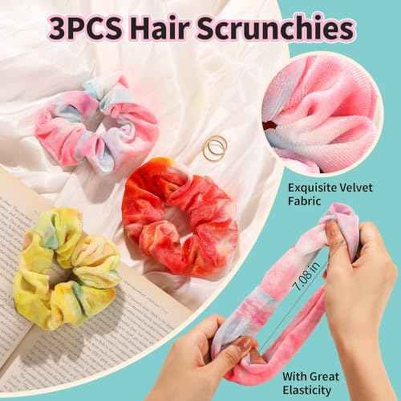 LEOBRO Spa Headband, Makeup and Skincare Headbands for Women, Headband for Washing Face, Face Wash Skin Care Make Up Headbands, with Hair Scrunchies, Christmas Gifts for Teens, Girls, Women
