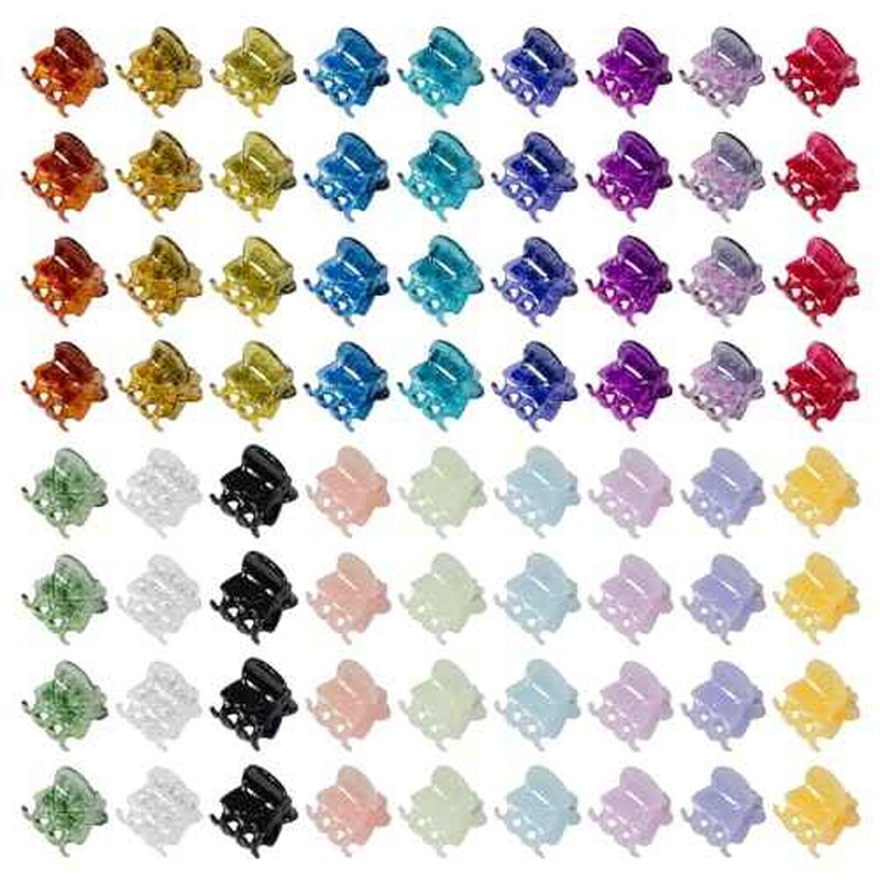 70 PCS Mini Hair Claw Clips£¬ Bangs Strong Grip Multifunction Clamp Clips. (Multi-colored)