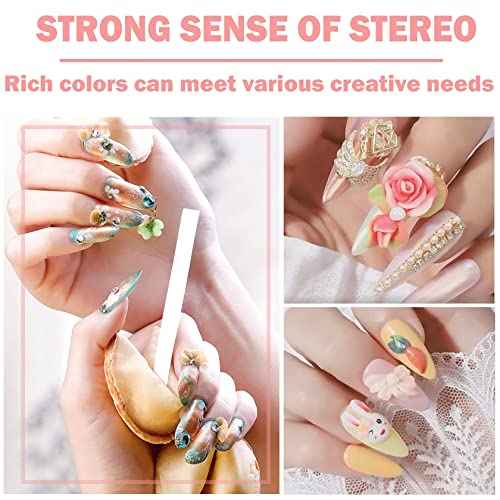 12 Colors Sculpture Painting Set, 3D Nail Art Set with Carved Painting Pen, Salon Creative DIY Gel Nails