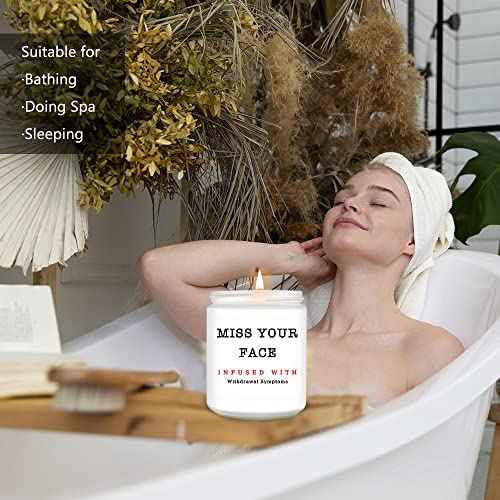 Homsolver Gifts for Women, Men, Friends, Sister, Bestie, Christmas Birthday Candles for Her Him, Unique Friendship Gift for Friend, Miss Your Face Scented Candle