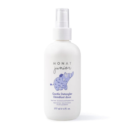 MONAT Junior™ Gentle Detangler - Safe and tear free Hair Detangler Spray for children. All Natural Tear-free, Sulfate & Paraben-free- Net Wt. 177 ml e / 6 fl. Oz.