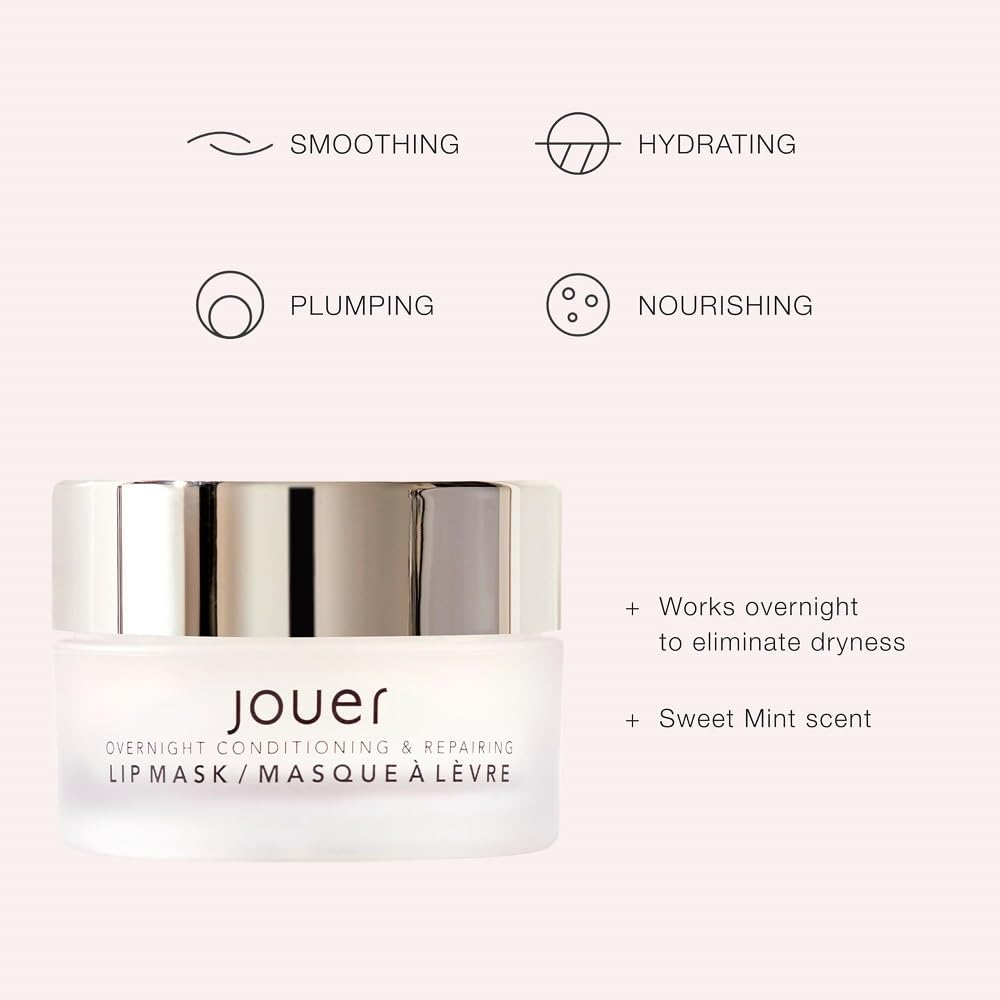 Jouer Mint Overnight Lip Masque | Moisturizing Lip Treatment with Maxi Lip for Plumper, Hydrated Lips