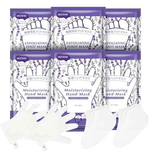 Hydrating Hand Foot Masks Set,3 Pack Glove Mask for Dry Hand,Exofliating 3 Pack Socks Maskfor Peeling Away Dead Skin Calluses£¨Lavender£©
