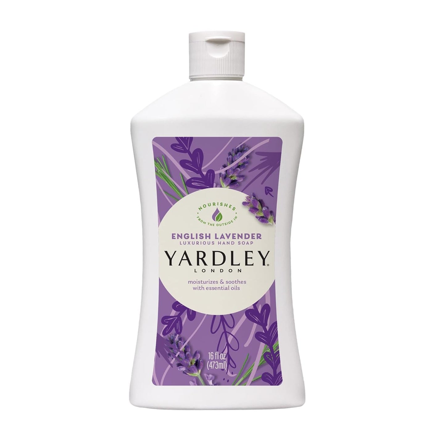 Yardley London English Lavender Liquid Hand Soap Refill 16 oz Bottles, 4 Pack – Moisturizing Hand Wash with Soothing Lavender Scent