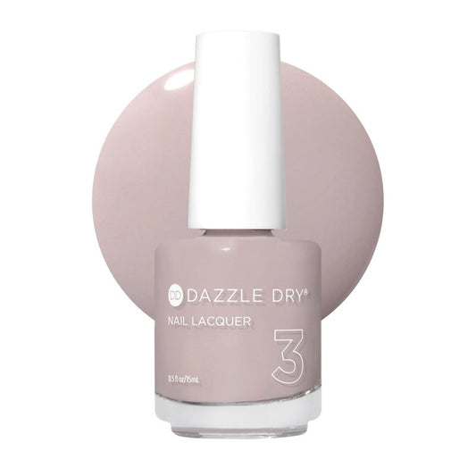 Dazzle Dry Nail Lacquer (Step 3) - Broadway Beige - A cool and medium greige with purple undertones. Full coverage cream. (0.5 fl oz)