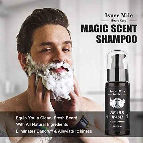 Beard Grooming Kit for Men Care: with Beard Shampoo - Oil - Balm - Brush - Comb - Scissors & Storage Bag, Fathers Day - Christmas - Birthday Gifts for Men, Stocking Stuffers for Him/Boyfriend/Husband