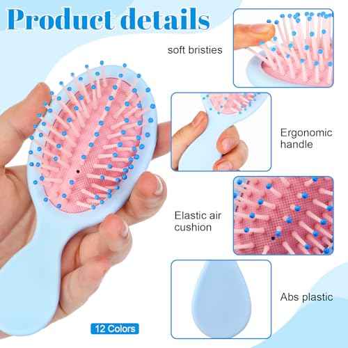 72 Pcs Operation Christmas Items Mini Hair Brush Wide Tooth Combs Travel Toothbrush Bulk for Women and Men Small Soft Foldable Tooth Brushes with Case for Hotel, Shelter, Homeless, Charity