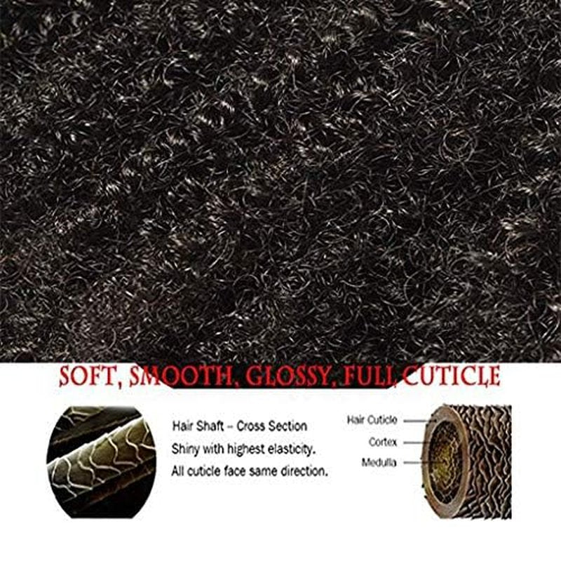Hair Mongolian Afro Kinky Curly Clip In Hair Extensions Afro Kinky-curly Human Hair Clip Ins 4C Mongolian Virgin Remy Human Hair (18inch, natural black)