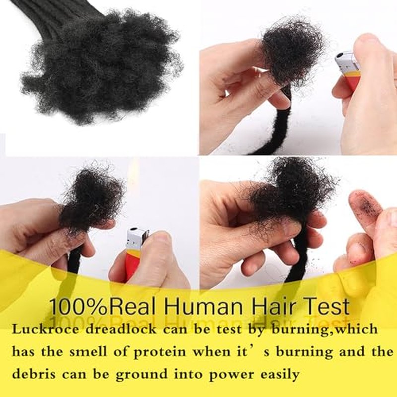 Human Hair Loc Extension 0.4cm 8Inch 30 Strands 100% Real Human Hair Dreadlock Extensions for Man/Women Handmade Lock Extensions Human hair