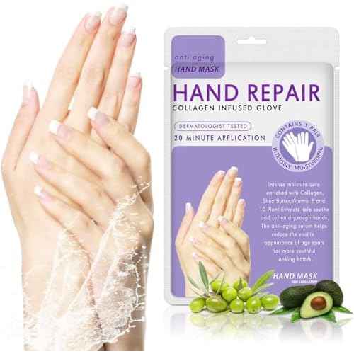 Generic Hand Mask Moisturizing Glove 5 pack, Hand Peel Mask Exfoliating Gloves, Hand Repair Glove for Dry Hands Treatment, Remove Dead Skin, Rough Skin, purple