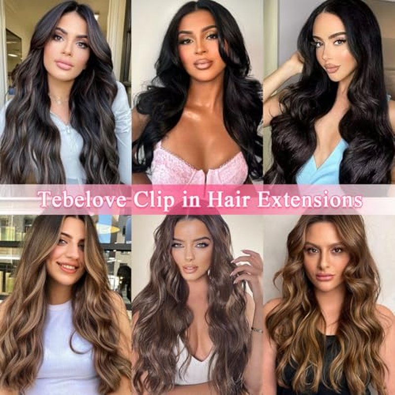 Clip in Hair Extensions Real Human Hair 3.6oz/100g Clip ins 100% Brazilian Remy Human Hair Extension for Women 8pcs Per Set with 18 Clips Double Weft (18 Inch #4 Chocolate Brown)