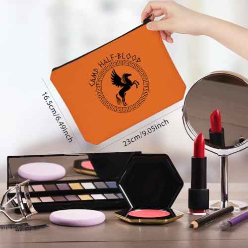 WCGXKO Percy Movie Camp Half-Blood Greek Mythology Long Island Makeup Bag Bookish Gift