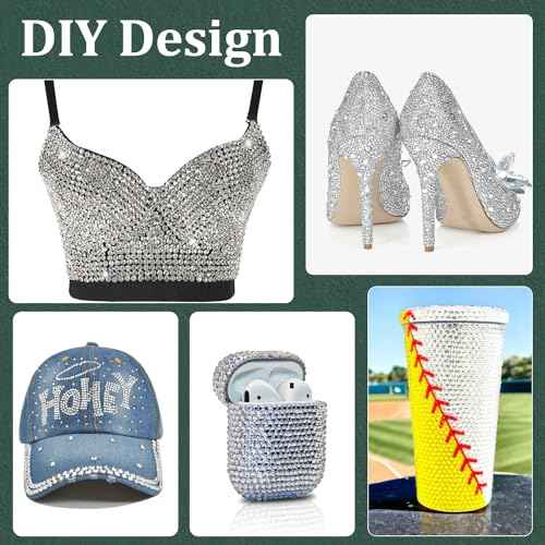 Resin Rhinestones for Crafting with B7000 Jewelry Glue, 1 Box Clear Flatback Crystals with 3Pcs 10ml Glue for Bedazzling Crafts DIY Nail Art Makeup£¬Non Hotfix Gems for Clothing Shoes