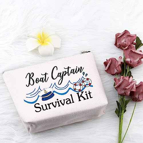 PXTIDY Funny Boat Captain Gift Boat Captain Travel Toiletry Bag Boating Cruise Makeup Bag Boat Owners Gift