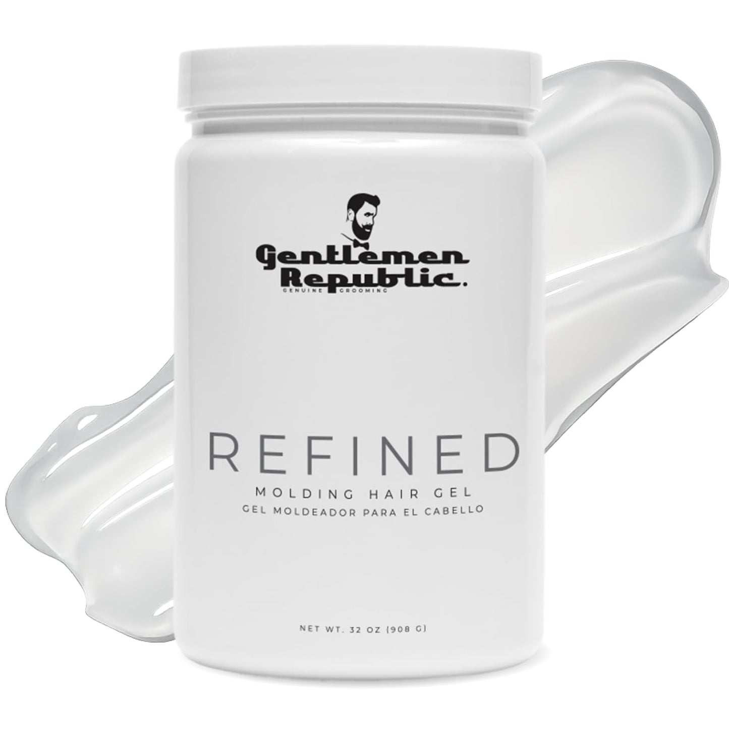 Gentlemen Republic 32oz Refined Hair Gel for Men - Provides 24 Hour High Hold & Shine - Premium Mens Hair Styling Products with No Beeswax, Alcohol, Parabens & Humidity Resistant