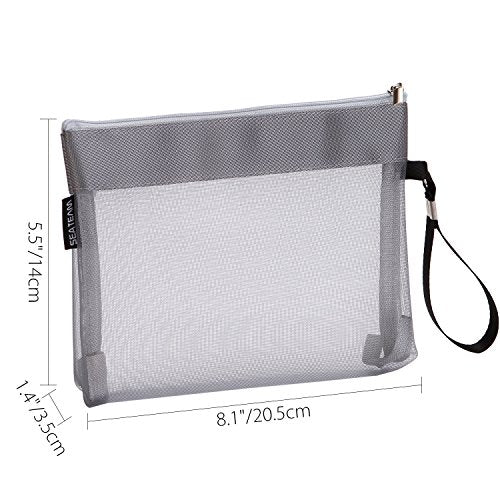 Sea Team 6pcs Multicolored Portable Travel Toiletry Pouch Nylon Mesh Cosmetic Makeup Organizer Bag with Zipper (ST-CB0616)