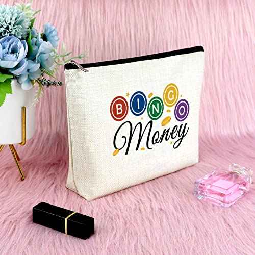 Sfodiary 3Pcs Bingo Game Gift Makeup Bag Gambling Gift for Women Bingo Lover Player Cosmetic Bag Casino Lovers Present Christmas Birthday Present Zipper Travel Cosmetic Pouch