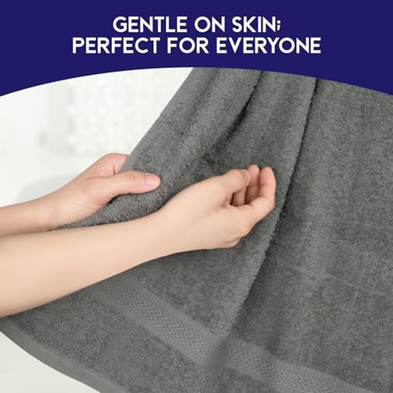 Linteum Textile Supply Premium Hair Drying Towels 100% Ring Spun Cotton Hair Towel for Women, Men, Kids 20x40 inches Quick Dry Salon Towels Hand Towel for Gym, Hair Care, Spa [Pack of 12] 2.5 lb Grey