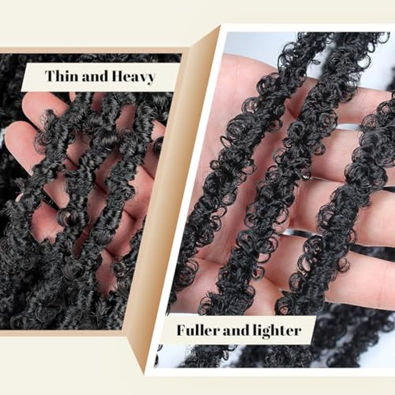 36 Inch Butterfly Locs Crochet Hair 8 Packs Long Maroon Red Butterfly Loc Thick Distressed Locs Crochet Hair Pre Looped Light Weight(36Inch - 8Pack, 350)
