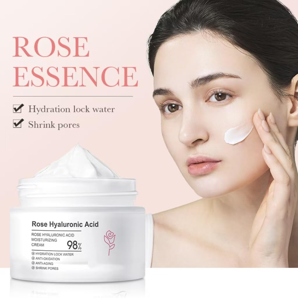 ULELA DIKML Skin Care Moisturiser Rose Hyaluronic Acid Nourishing Cream Hydrates and Brightens Nourishing and Firming Face Cream