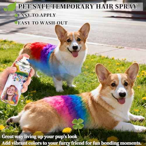 2 Pack Temporary Hair Color Spray for Girls Women,Washable Hair Dye Spray Non-Sticky Halloween Cosplay Party Crazy Hair Day Hair Coloring Wax (Fiery Red&Purple)