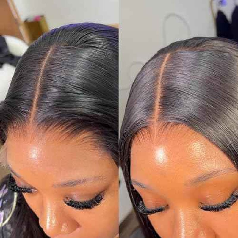 BEEOS Body Wave 6x6 SKINLIEK Real HD Lace Closure, Pre-Plucked Bleached Knots Natural Color Human Hair 18 Inch