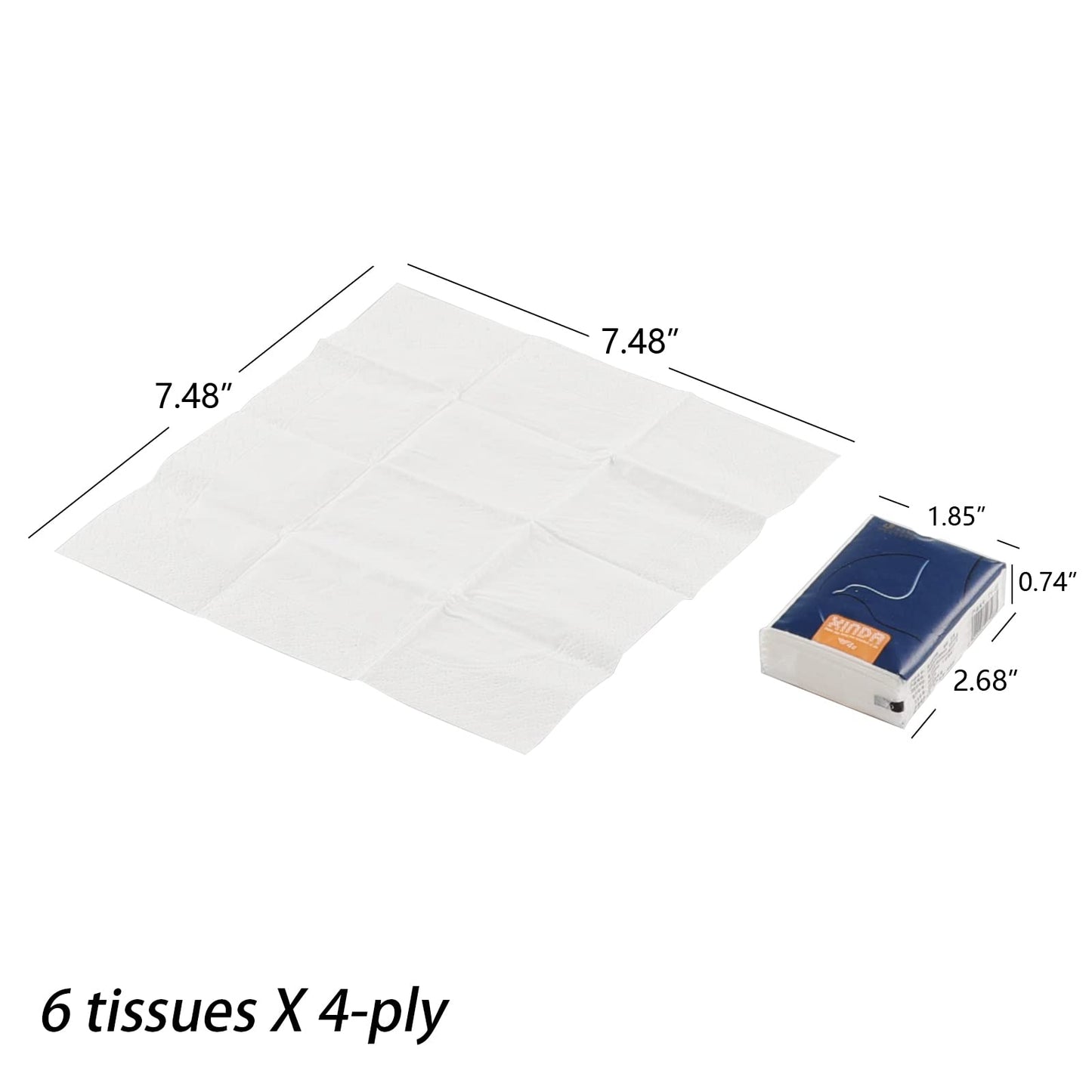 Jandson 120 Pack Facial Tissue Pocket Size, 4-Ply Small Soft Facial Tissues