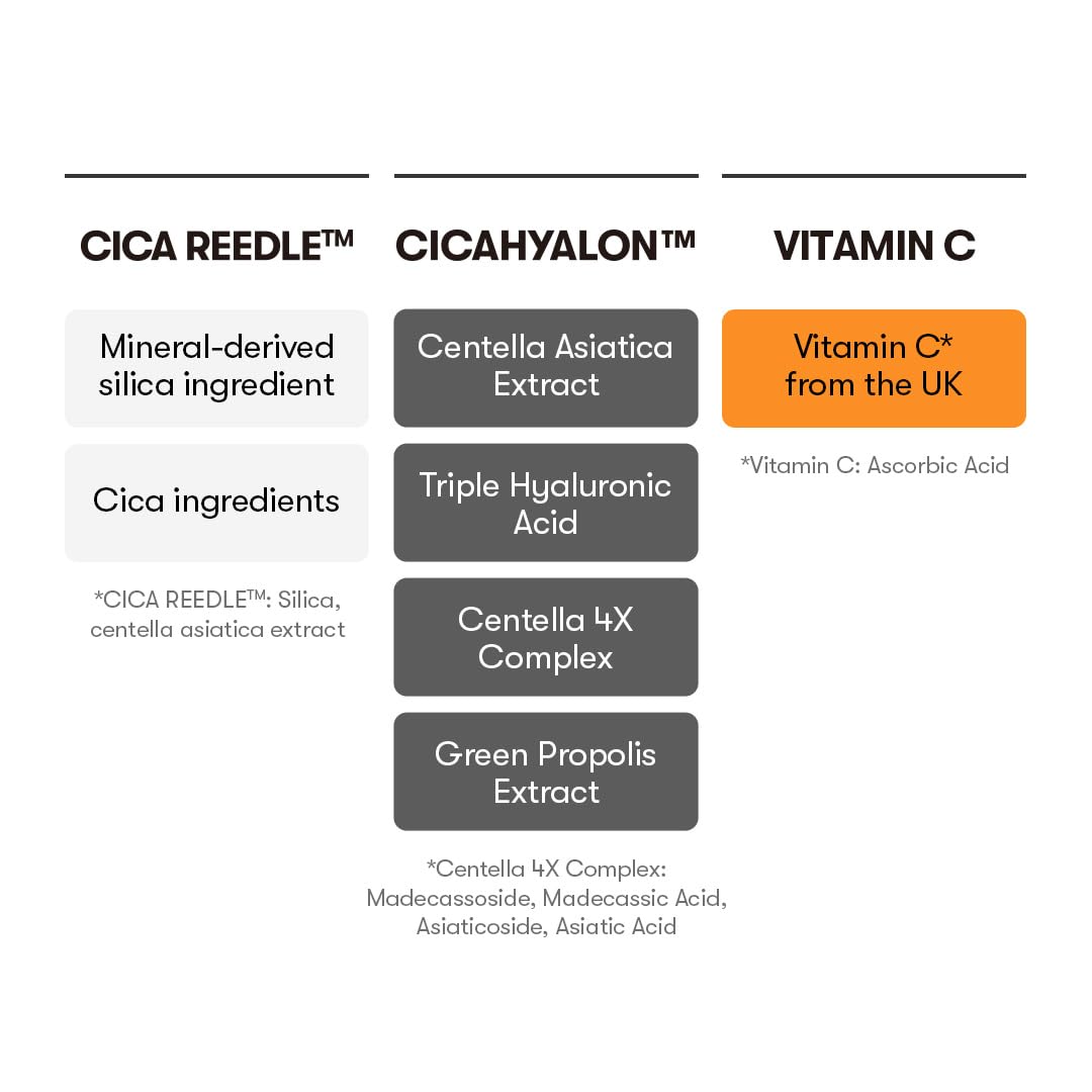VT COSMETICS Vita-Light Reedle Shot 100 Serum with Vitamin C Capsules & Vitamin E Microneedling Formula, Korean Skin Booster, 1.69 fl oz(50ml)