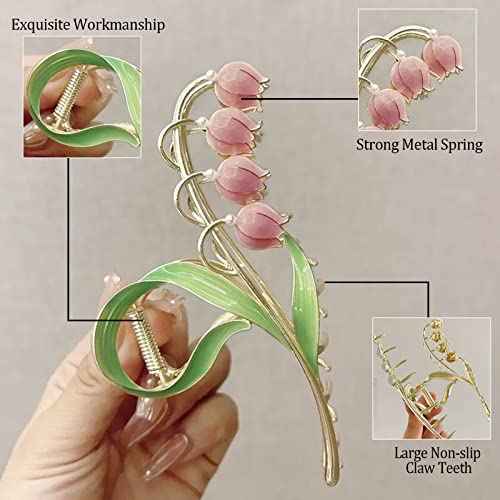 4Pcs Hair Clips for Women Large Non-Slip Strong Metal Hair Claw: Butterfly, Flower, Mermaid Sparkly Jaw Claws for Thick Hair