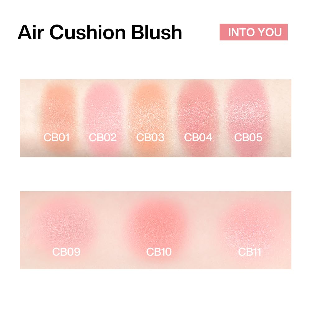 Cream Blush Air Cushion - Moisturizing, Lightweight Liquid Makeup for Cheeks & Eyes | Sunlit Peach, Long-Wearing & Buildable