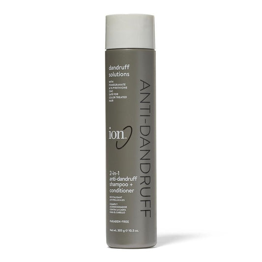 Ion 2 in 1 Anti Dandruff Shampoo & Conditioner, Gently Cleanses, All Hair Types, Relieves Irritation, Itching, and Flaking, Vegan, Paraben Free