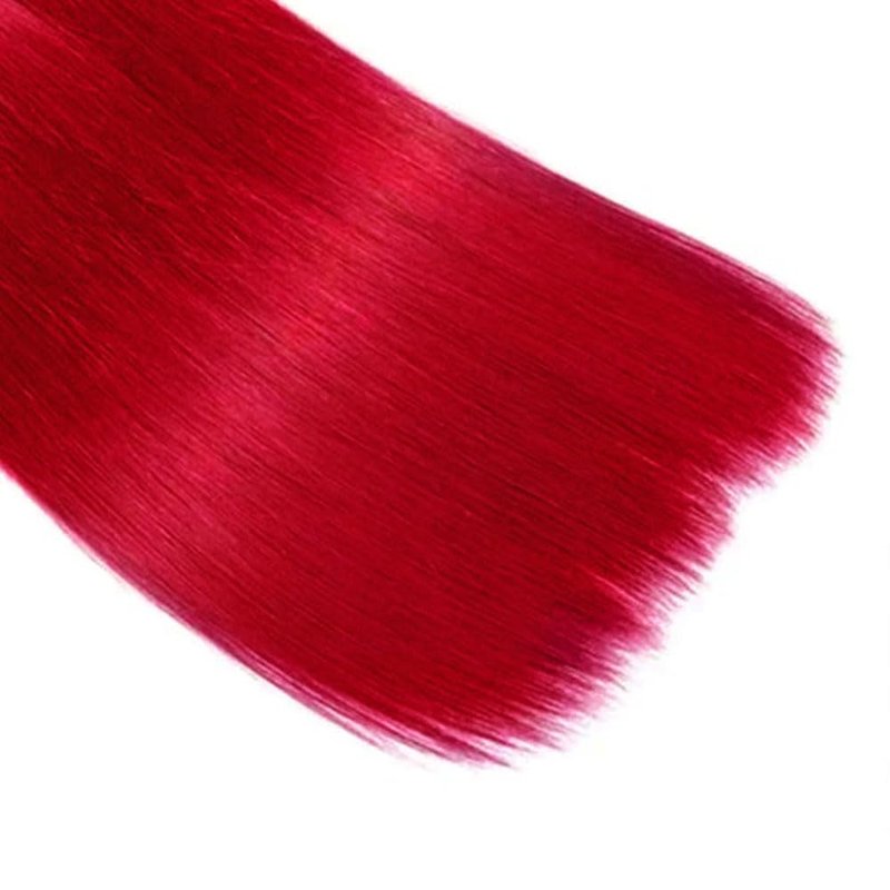 Human Hair Extensions - Burgundy Straight Bundles | 20-Inch Unprocessed Brazilian Virgin Hair, 3-Pack