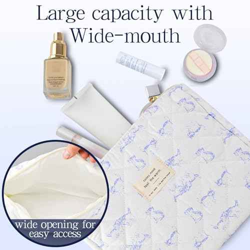 3Pcs Travel Makeup Bag Organizer, Toiletry Bag for Women, Cosmetic Bags for Women Travel Set, Cute Makeup Bags, Quilted Cosmetic Bag, Women's Quilted Toiletry Bag Storage