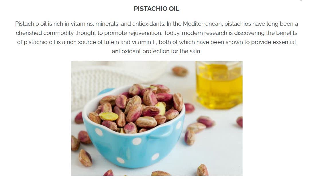 Pistaché Skincare Pistachio Oil Face Serum with Hyaluronic Acid | Hydrating & Brightening Formula with Vitamin E & Antioxidant Protection, 1.0 oz