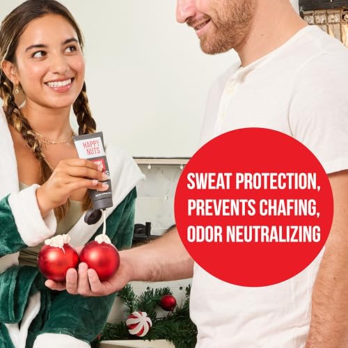 HAPPY NUTS Comfort Cream Deodorant - Anti-Chafing Sweat Defense, Odor Control, Aluminum-Free Mens Deodorant & Hygiene Products for Men's Private Parts 2.25 oz. (2.25 Fl Oz (Pack of 2), Original)