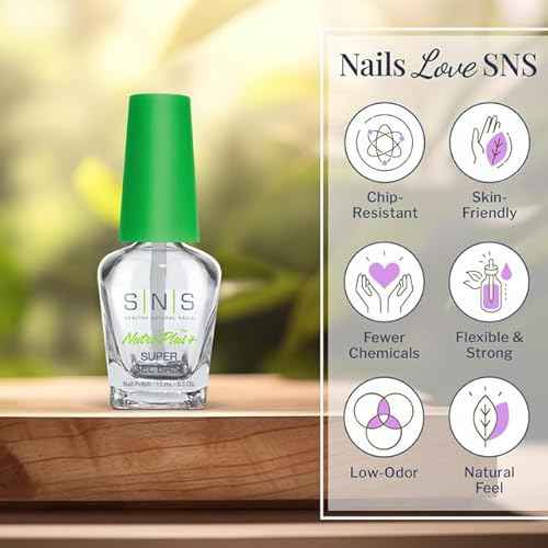 SNS Base Coat Nail Polish for Nail Dip Powder, Gel Base - Long-Lasting & Fast-Drying Nail Strengtheners Gel Base - Low-Odor & No UV Lamp Required - 0.5 Oz
