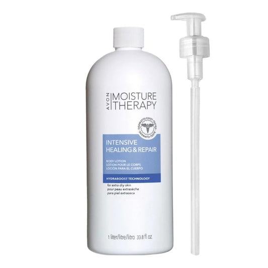 AVON Moisture Therapy Intensive Healing & Repair Bonus-Size Body Lotion for Dry Skin — Unscented Moisturizing Lotion with 24-H Hydration — Body Moisturizer for Sensitive Skin — 33.8 fl oz with Pump